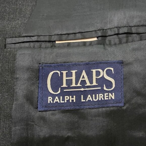 Chaps Ralph Lauren Vintage 90s Charcoal Gray Wool Single Breasted Blazer Sz 44R - Picture 12 of 14